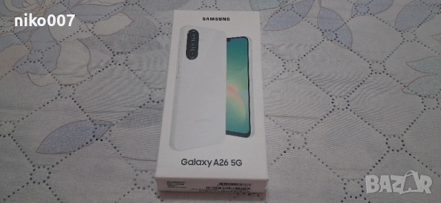 Чисто нов на топ цена Samsung galaxy A26/8GB/256GB+подарък нови слушалки и блутут колонка леново+стъ