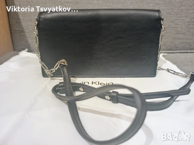 Дамска кожена чанта Calvin Klein, снимка 2 - Чанти - 55211758