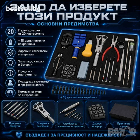 Професионален комплект часовникарски инструменти лупа очила отвертки, снимка 4 - Отвертки - 29181359