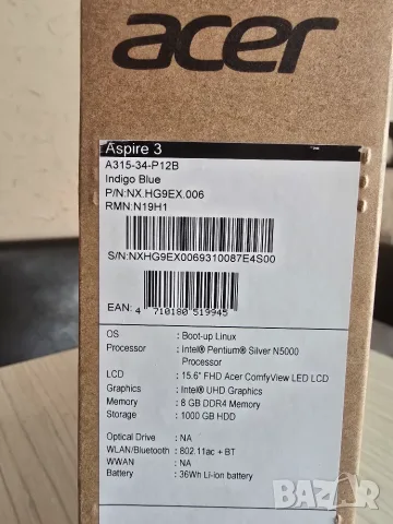 ACER Aspire3 A315, снимка 9 - Лаптопи за дома - 55607367
