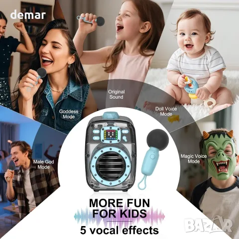 Преносим Bluetooth високоговорител с 360°HD стерео звук и силен бас, микрофон, снимка 5 - Bluetooth тонколони - 55539496