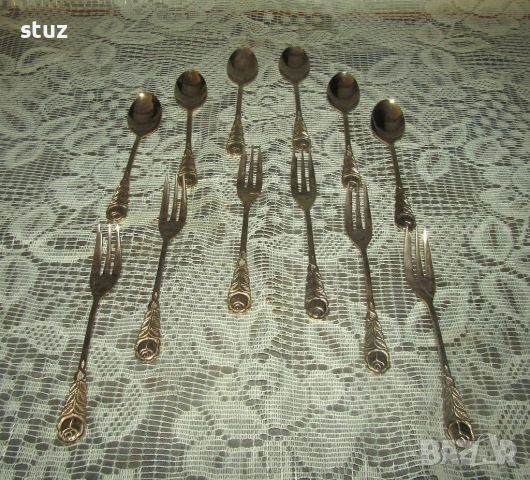 Десертни вилички и лъжички, сет 12 бр., снимка 7 - Прибори за хранене, готвене и сервиране - 54346540