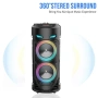Мощна Преносима Bluetooth Тонколона ZQS4239S с LED Светлини, FM Радио и Караоке Микрофон, снимка 9
