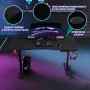 Гейминг бюро - LED RGB, Регулируема височина, 140см, снимка 4