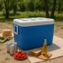 Хладилна кутия Atlantic 60L, пасивна, синя, с поставки за чаши, снимка 3