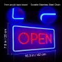 LED неонова табела „OPEN“ за търговски обекти, бар/ресторант (42 см) с верига и димер, снимка 3