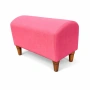 Розова табуретка с дървени крака, снимка 2