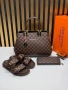 Louis Vuitton Нов Дамски Комплект Чехли Чанта Луи Витон Различни Модели , снимка 1